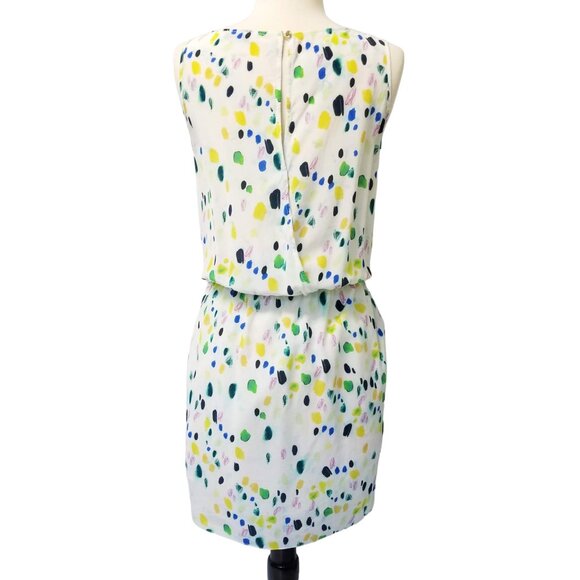 Axara Paris Dress 100% Silk Size 42 White Multicolor Cowl Neck Sleeveless Y2K - Picture 5 of 13